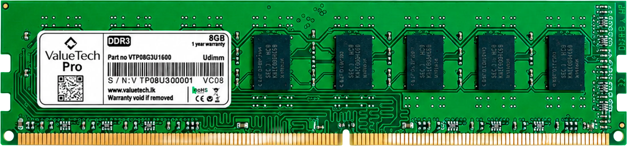VALUETECH 8GB 12800/DDR3 VALUE8GBO